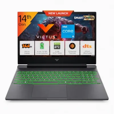 HP Victus 15 Smartchoice, i5‑14500HX, 6GB RTX 3050, 12GB DDR5, 512GB SSD, 144Hz, 300nits, 15.6″, RGB Gaming Laptop