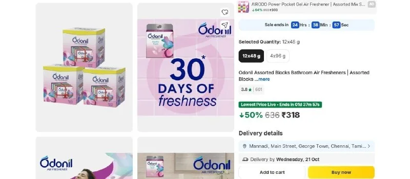 Pack of 12: Odonil Assorted Blocks at ₹318