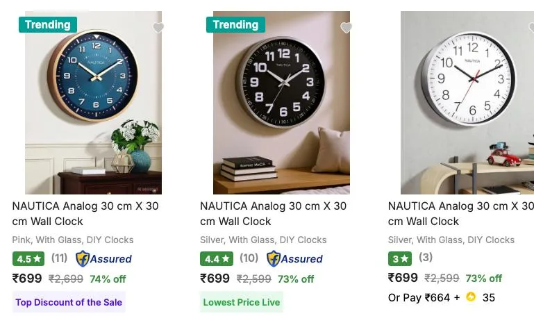 MIn. 70% OFF | Nautica Wall Clocks