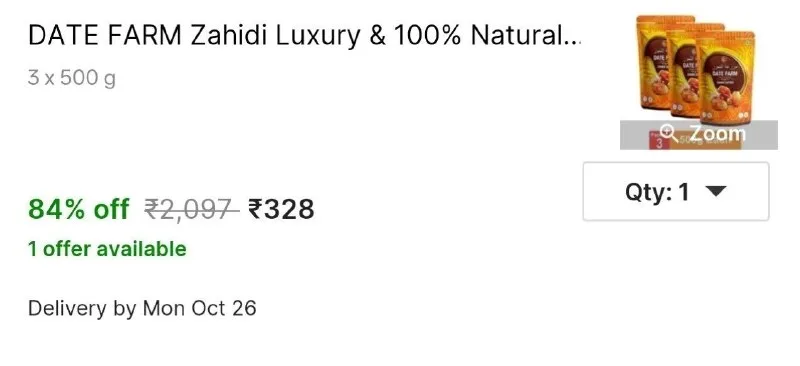 DATE FARM Zahidi Luxury & 100% Natural Khajur|Boosts Immunity|No Added Sugar|Arabian Wet Dates at ₹328