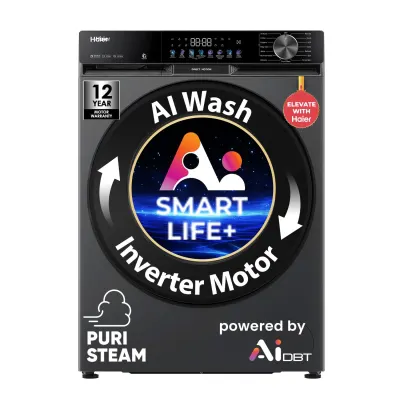 Haier 9 Kg, 5 Star, AI Smart LIFE+, WiFi enabled, Fully Automatic Front Load Washer at 25,240 Effective at ₹23,240