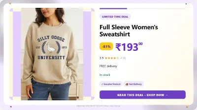 Women's Sweatshirt at ₹193