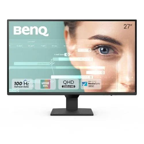 BenQ GW2790Q, 27 Inch (68.58 cm), IPS, 2K QHD 2560x1440, 100Hz, Black, 99% sRGB, 1500:1 CR, Eye-Careu, Dual HDMI, DisplayPort, Bezel-Less, E at ₹12,62