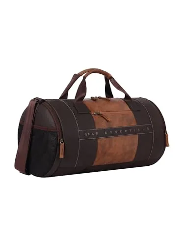 Gear Clubsport 19"/33L Large Faux Leather Water Resistant Duffle Bag/Travel Bag/Gym Bag for Men & Women(Brown-Tan) at ₹669