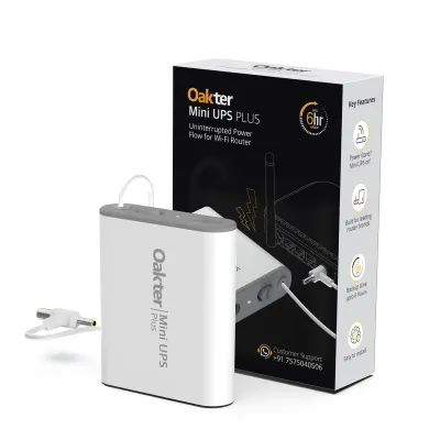71% OFF: Oakter Mini UPS for WiFi Router (6 Hours Backup) At ₹ ₹999