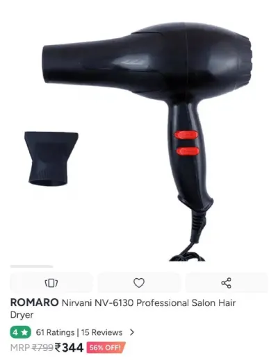 ROMARO Nirvani NV 6130 Professional Salon Hair Dryer