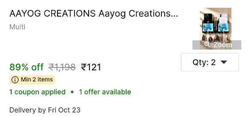 AAYOG CREATIONS Aayog Creations Printed Aadi Yogi Two Box Key Holder at ₹121