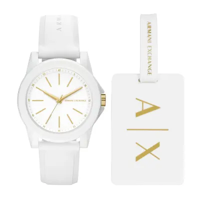 Armani Exchange Silicone Analog White Dial Women's Watch at ₹6,996