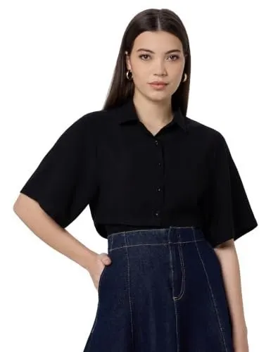 FOREVER 21 Women Solid Regular Fit Crop Top at ₹199