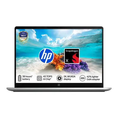 HP Omnibook 3, Snapdragon X Processor 45 Tops (8GB LPDDR5x,512GB SSD) 2K WUXGA at 42,240 Effective at ₹41,240