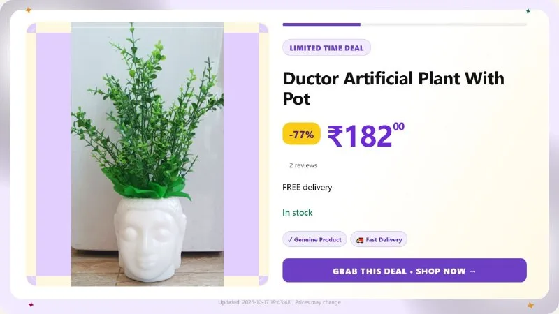 Ductor Artificial Plant With Pot at ₹182