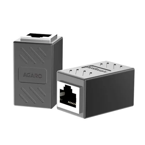 AGARO Cat8 Ethernet Extender Female to Female RJ45 Coupler Adapter, 8P8C Inline LAN Connector for Cat6/Cat7/Cat8 Cable Extension, Network Ca at ₹147