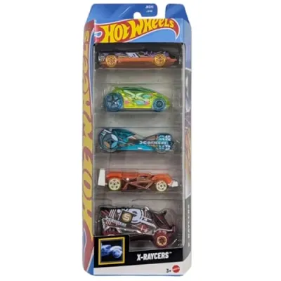 Hot Wheels Car 2026 X-Raycers Pack of 5 (Aero Pod, Clock and Dagger, Speed Slayer, Flash Drive, Vandetta) Multi - Color at ₹671