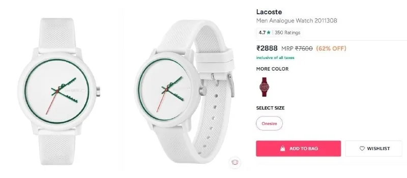 Lacoste Men Analogue Watch at ₹2,888