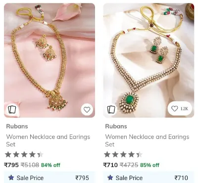 Jewellery Rubans, Panash & More Min 80% Off