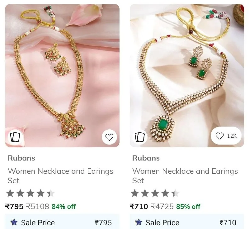 Jewellery Rubans, Panash & More Min 80% Off