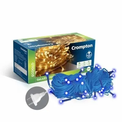 Crompton Galaxy Pixel Light | Festive Ladi Lights | 10 Meter | 48 LEDs | Blue | Pack of 1 | Direct 2-pin Plug | BIS Safe Wire | for Home Dec at ₹119