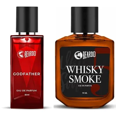 Beardo Whisky Smoke & Godfather Perfume Combo (50mlx2) Spicy, Woody - Oudh Notes & Aromatic, Spicy Notes Lasting Men's Liquid Perfume, Gift  at ₹257