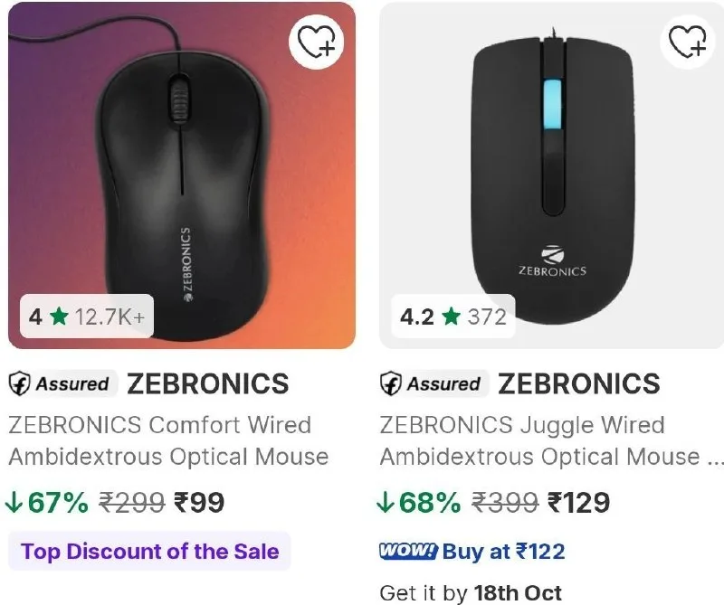 Zebronics Mouse Deals at ₹99