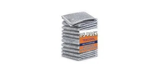 TEKCOOL (25 Pack) Non-Scratch Dish Wash Cloth, Steel Wire Dish Cloth, Clothing Drying Rope