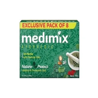 Medimix Ayurvedic Classic 18 Herbs Soap, 125 g (Pack of 8) at ₹249