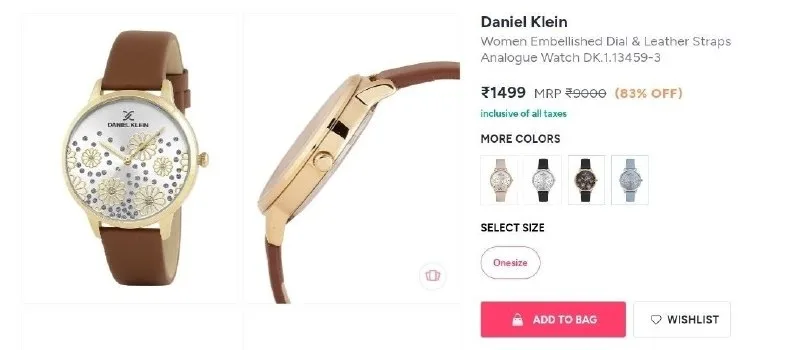 Daniel Klein Women Embellished Dial & Leather Straps Analogue Watch at ₹1,499