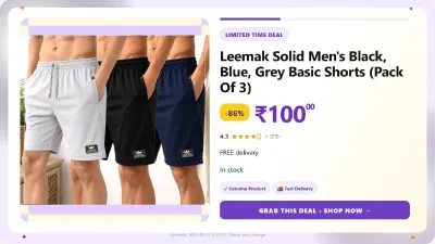 Men's Shorts at ₹100