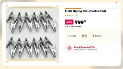 Cloth Drying Pins (Pack Of 24) at ₹99