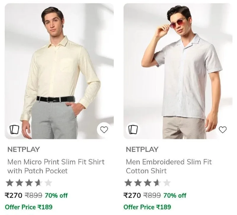 Upto 80% Off On NETPLAY Clothing