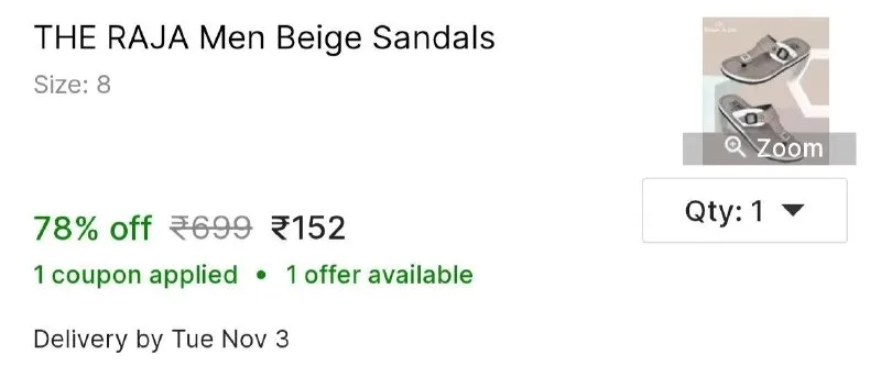 THE RAJA Men Beige Sandals at ₹152