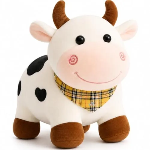 Cow Plush Soft Toy Cute Animal Teddy for Kids, 30cm Stuffed Cow Toy, Cuddly Plush Animal, Soft Teddy Bear Toy, Birthday Gift, 0-3 Years at ₹161