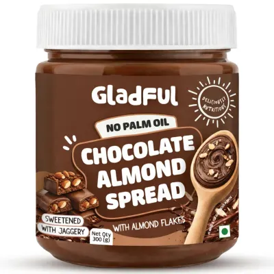 Gladful Chocolate Almond Spread, 300g at ₹251