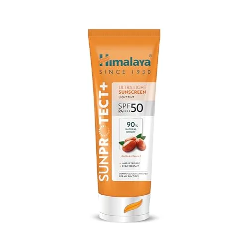 Himalaya Sun Protect+ Ultra Light Sunscreen | Light tint Cream| 90% Natural Origin Ingredients | In vivo tested SPF 50 PA++++ | Dermatologic at ₹195