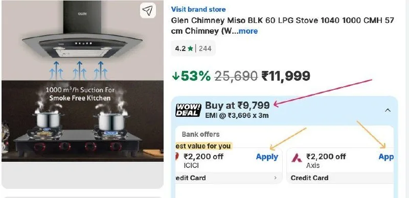 2166 OFF ICICI / AXIS CC at ₹589