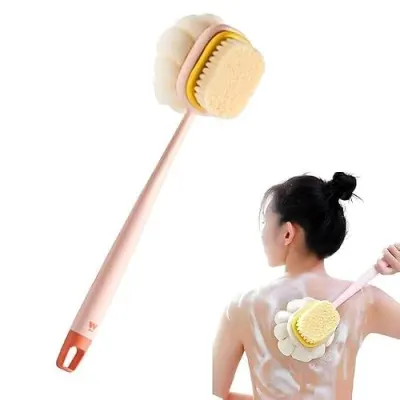 2-in-1 Silicone Body Bathing Brush with Long Handle at ₹89