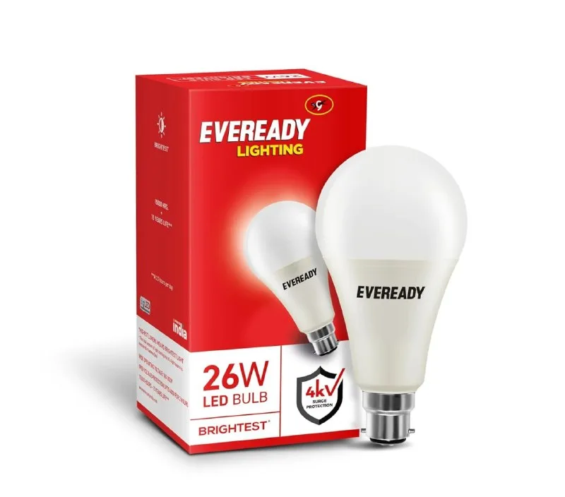 EVEREADY 26W LED Bulb, 65K Lumen, 4KV Surge Protection at ₹176