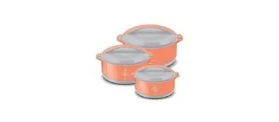 MILTON Divine Jr. Inner Stainless Steel Serving Casserole Gift Set of 3 (430 ml, 830 ml, 1400 ml), PU Insulated Kitchen Hot Pot, Keeps Food  at ₹481