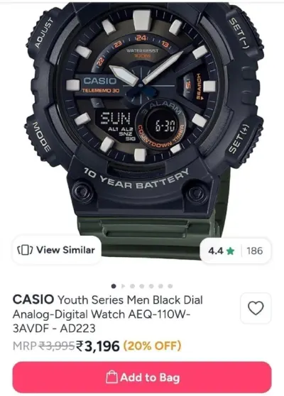 Casio Youth Watch - 3,196