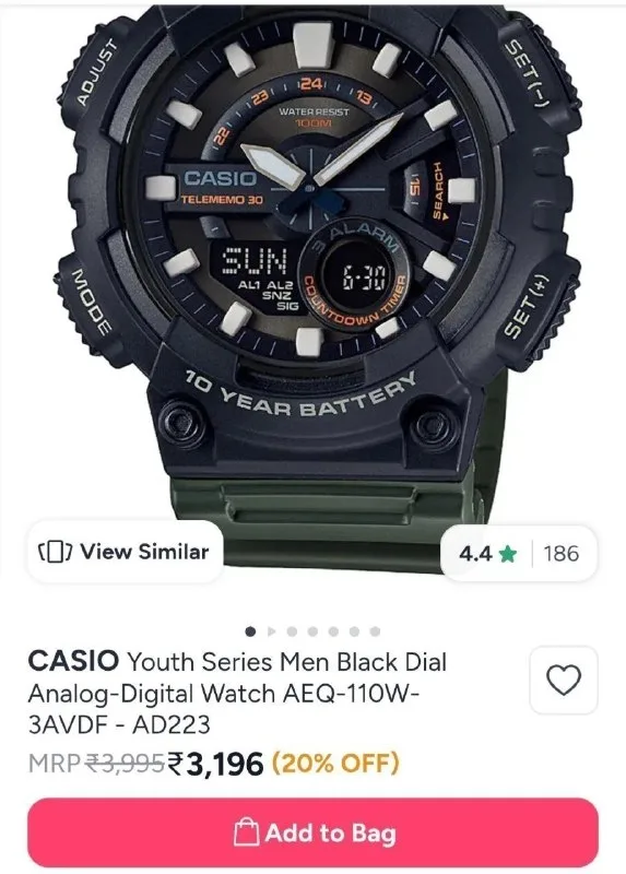 Casio Youth Watch - 3,196