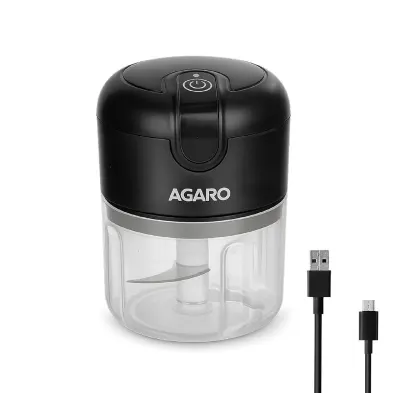 AGARO Elite Rechargeable Mini Electric Chopper, Food Grade Bowl, Stainless Steel Blades at ₹569