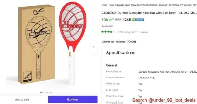 Electric Insect Killer (Bat) at ₹246