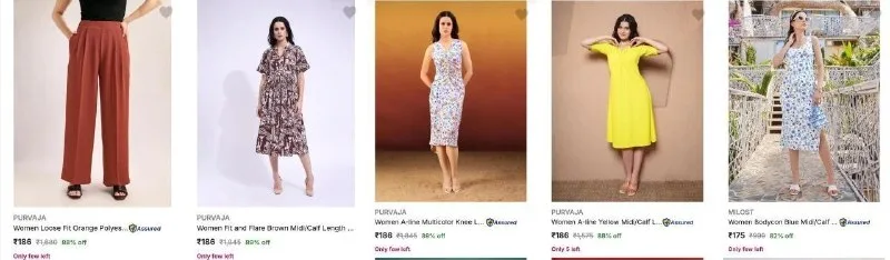 Loot : Upto 89% Off On Purvaja & Milost Women's Clothing (1000+ Style) from ₹149
