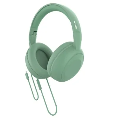 PHILIPS TAH1204GR Wired On-Ear Headphones with Mic 40mm Drivers Green at ₹1,199