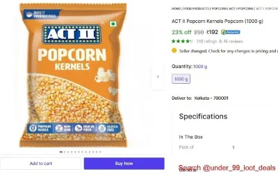 ACT II Popcorn Kernels Popcorn, 1000 gm at ₹192