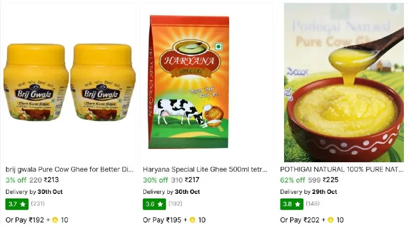 Ghee from ₹213