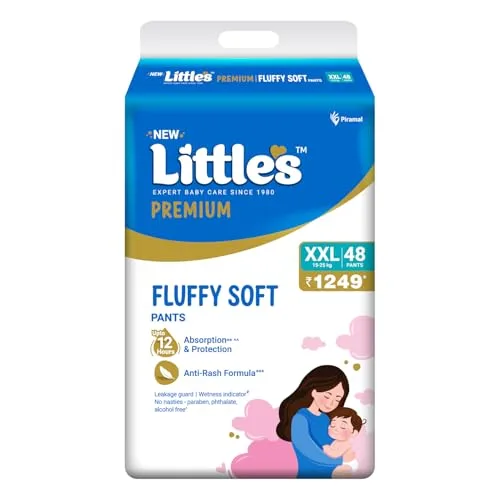 Little's Premium Baby Diapers XXL Size | Pants Style | 15-25 kg | 48 Count - Pack of 1 | Super Jumbo Baby Diaper with Leakage Guard, Wetness at ₹506
