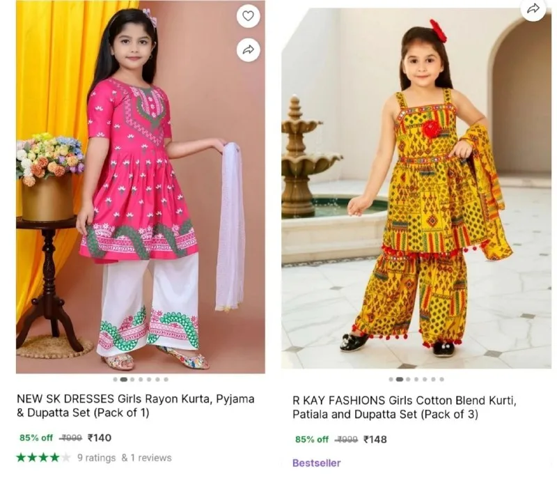 Girs Kurta Set at ₹140