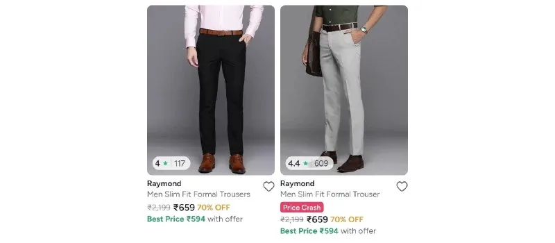 Upto 70% Off On Branded Men's Trousers