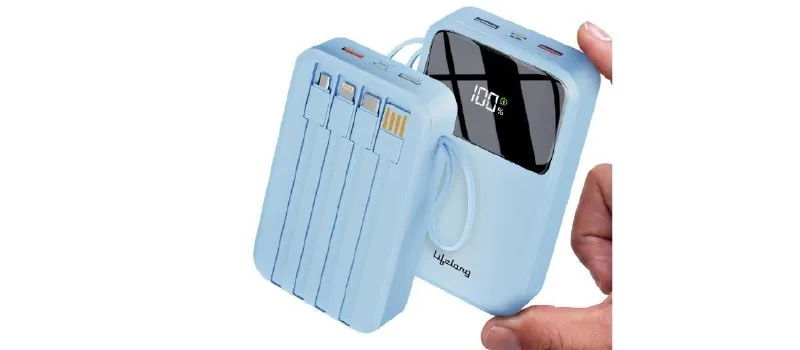 Lifelong 20000mAh 22.5W Power Bank Cables Attached at ₹1,990