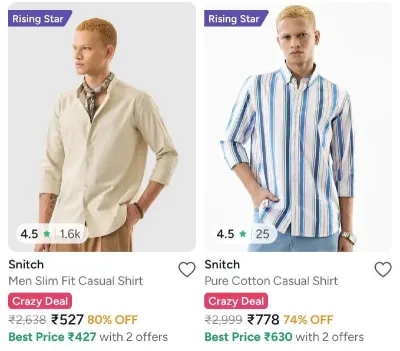 Upto 80% Off On Snitch Clothing